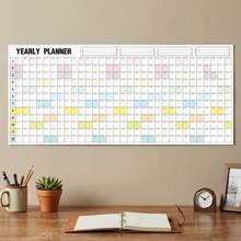 Dry Erase Yearly Wall Planner Calendar, Double-Sided Reusable Annual Calendar With Vertical & Horizontal Layouts, 12 Month Full Year Overview, Large Grid Writing Space & Notes, Wall Hanging Planner For Office, Home & Classroom - Dry Erase Yearly Wall Planner Calendar - View 5