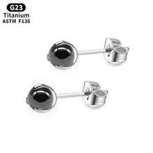 SENLANSP 2只时尚F136钛金合成锆石耳钉，三爪锆石珍珠植入级无螺纹穿刺饰品耳骨钉，适合婚礼、派对或作为礼物 - 耳環 - 查看 10