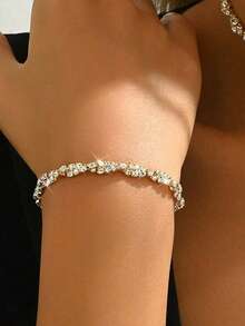 1pc Women's Luxury Elegant Crystal Bracelet, Suitable For Party Wear - Multicolor - View 6