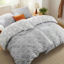 BEDSURE Bettwäsche-Set 135x200 4-teilig – 135 x 200 cm Bettwäsche-Set mit 2 Kissenbezügen 80x80 cm, OEKO-TEX weich  knitterfrei, gestreiftes Muster mit Reißverschluss - Blau - Übersicht 8