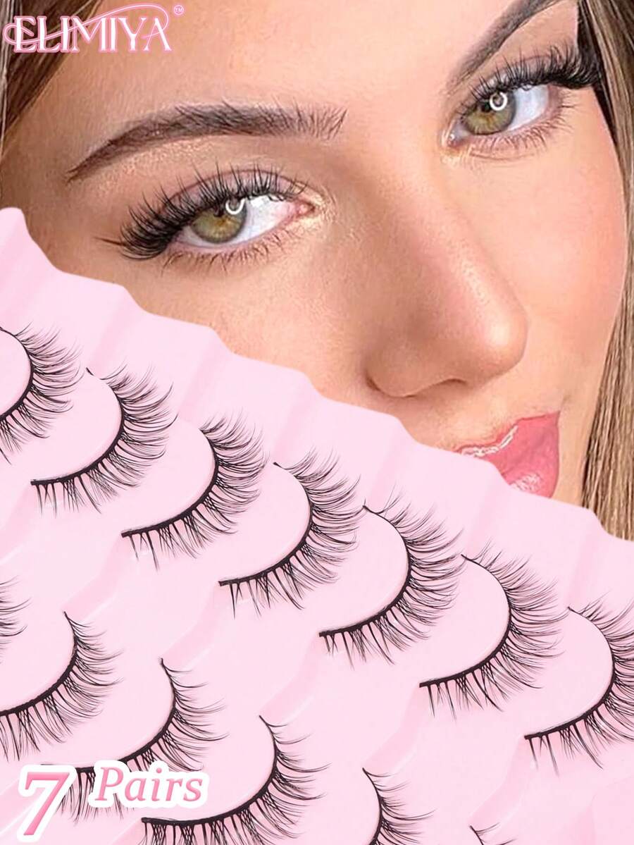 7Pairs Natural Lashes Wispy False Eyelashes Natural Look Eyelashes Manga Eye Fake Eyelashes - Natural Lashes - View 1
