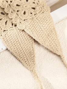 Solid Knit Hair Band For Daily Use For Girls Hairstyles Casual Boho Bandana Headband Turban Headband Sweatband, School Stuff, College, Headbands Fall Winter Hair Accessories For Women For Vacation Outfits Woman Elegant Scarf - 米色 - 查看 4
