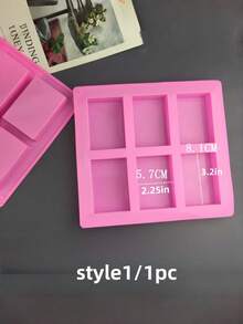 1个全新优质不粘硅胶皂模 - 可重复使用的长方形皂模，适用于DIY工艺品、自制沐浴及美容用品，易于脱模的手工皂制作工具，厨房和浴室装饰 - 彩色 - 查看 2