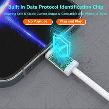 1 pieza Adaptador de Tipo-C a Lightning, Adaptador de carga trenzado y transferencia de datos compatible con iPhone 17/16/15 Pro Max/15 Pro/15 Plus/15, S25/S24/S23/S22/S21 Ultra Plus, Series con cable - Blanco - Ver 4