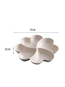 1pc Unbreakable Heart-Shaped 4-Compartment Plate, Suitable For Appetizers, Nuts, Candies, Dried Fruits, Salads, Snacks - Multicolor - View 5