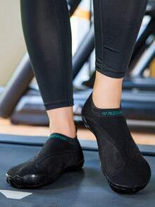 TOLLN 1 par de zapatos de gimnasio, fitness y caminadora con suela suave y transpirable para hombres - Negro - Ver 4