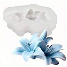 1pc Reusable Silicone Lily Flower Mold - Suitable For DIY Crafts, Wedding Decor, Clay/Resin/Candle/Soap/Plaster Molds - Home Decor, Wedding, Anniversary, Valentine's Day Gift - White - View 5