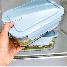 2个装玻璃餐盒，透明微波炉适用长方形食品储存盒，适合上班族和家庭使用。 - 綠色 - 查看 6