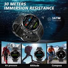 KENPANG ساعة ذكية رياضية خارجية جديدة لعام 2026 للرجال، تحديد المواقع GPS+Beidou، شاشة AMOLED HD 1.46 بوصة، مع مكالمات بلوتوث، مساعد صوتي، وظيفة التذكير، مقاومة للماء 3ATM، ضوء LED، أكثر من 100 وضع رياضي، قياس الارتفاع/الضغط الجوي/البوصلة، بطارية 540 مللي أمبير، متتبع لياقة صحي متوافق مع iOS و Android - متعدد الألوان - مشاهدة 9