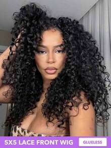 30 Inch Deep Wave Lace Front Wigs Human Hair 180 Density 5x5 Transparent Lace Frontal Wigs Human Hair Pre Plucked Water Wave Glueless Wigs Human Hair For Women Natural Black - Natural Black - View 4
