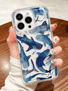 1 件装极简海洋生物手机壳，鲸鱼图案，防震加厚柔软全包防滑手机壳，兼容 11、12、XR、13、13 Pro、13 Pro Max、14、14 Pro、14 Pro Max、15、15 Pro、15 Plus、15 Pro Max、16、16 Pro、16 Plus、16 Pro Max、17 Air、17 Pro、17 Pro Max、Galaxy S25、Galaxy S25 Ultra、Galaxy S25 Plus - 彩色 - 查看 4