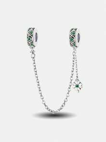 1pc Fashion Butterfly Safety Chain Pendant, Suitable For Women Bracelet DIY Jewelry - Silver - View 17