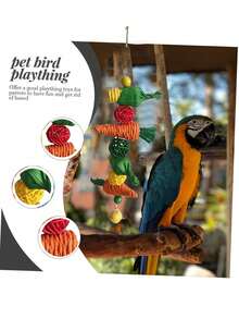4件套鸟类鹦鹉玩具套装，觅食玩具，笼内训练玩具，彩色咀嚼悬挂铃铛玩具，仓鼠攀爬梯秋千玩具，适用于金刚鹦鹉、长尾鹦鹉、锥尾鹦鹉、玄凤鹦鹉、爱情鸟，颜色随机 - 彩色 - 查看 5