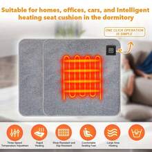 1pc Rapid Heating Seat Cushion, Smart Multi-Level Temperature Control, Large Heating Area, Warm For Outdoor Activities, Refined Fabric, Dotted Anti-Slip Design, Compact & Portable, Suitable For Camping, Fishing, Seat Heating, Office And More Scenarios - Light Grey - View 7