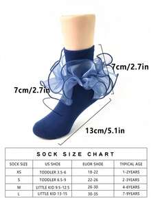 2双荷叶边公主芭蕾舞袜，适合婴儿/幼儿/儿童 - 彩色 - 查看 8