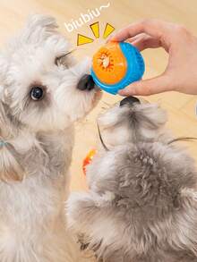 Pet Treat Dispensing Ball For Dogs Cats - Chew Resistant Squeaky Dual Color Bouncy Toy, Boredom Relief, Ideal For Puppy Kitten Owners - Multicolor - View 11