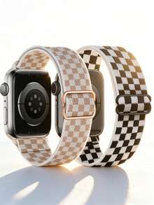 2 Packs Stretchy Solo Loop Band Compatible With Apple Watch Band 45mm 46mm 44mm 42mm 49mm 41mm 40mm 38mm Men Women, Braided Elastic Nylon Strap Compatible With IWatch Series 10 9 8 7 6 5 4 3 11 SE SE 2/3 Ultra Ultra 2 - Style a - View 1