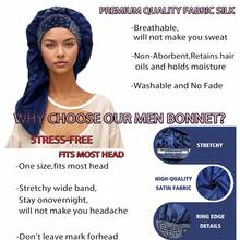 1pc Printed Silk Long Bonnets For Women,Satin Bonnet,Casual Comfortable Soft Sleep Cap Or Hart.Suitable For Sleeping.(The Print Pattern Is Random.) - Long Bonnet - Multi-colored - View 5