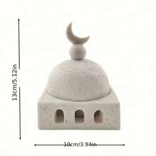 Este quemador de incienso y soporte con diseño de castillo en forma de media luna al estilo del Medio Oriente es perfecto para colocar en tu sala de estar u oficina, y se puede usar durante las temporadas de Eid y Ramadán. - Multicolor - Ver 6