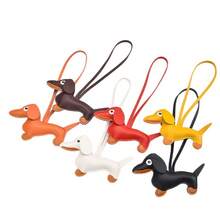 1 Piece Dachshund Dog Pendant Cute DIY Lanyard Leather Puppy Bag Pendant High-End Couple Car Pendant - 臘腸狗掛件-粉紅色 - 查看 7