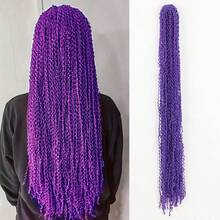 Synthetic Long Curly Zizi Braids Crochet Thin Box Braids Twist Synthetic Braiding Hair 24 Inch Freetress Crochet Braid Locs - Multicolor - View 14