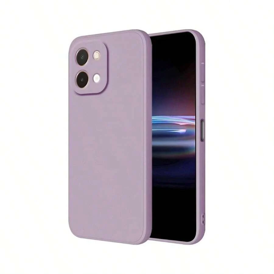 Compatible Case For Y28 6.68 Inch, Soft Liquid TPU Silicone, Protective Shell, Shockproof And Scratch-Resistant - Live Y28 + Purple Herb - View 1