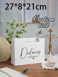 1 Túi Quà Cưới Tùy Chỉnh Cho Phù Dâu/Phù Rể, Túi Giấy Tái Sử Dụng Cá Nhân Hóa Cho Quà Tặng Và Quà Lưu Niệm Của Cô Dâu, Đa Chức Năng, Bền, Thanh Lịch, Tái Sử Dụng, Tinh Tế, Thời Trang, Chất Lượng Cao, Nhiều Màu Sắc, Hiện Đại, Tùy Chỉnh, Cá Nhân Hóa, Độc Đáo, Món Quà Lý Tưởng Cho Anh Ấy, Món Quà Lý Tưởng Cho Cô Ấy, Bạn Trai, Bố, Bạn Gái, Mẹ - Nhiều màu - Xem 12
