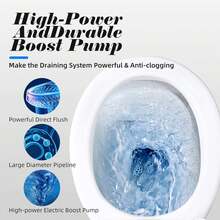 Inodoro con salida trasera con inodoro y tanque de 19 pulgadas de alto, inodoros altos para personas mayores con descarga trasera, incluye tubo de extensión - Mejora del inodoro de maceración C - Ver 5