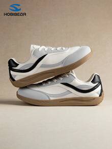 HOBIBEAR 新款时尚休闲系带运动鞋，软底滑板鞋，男女通用，四季皆宜 - 米灰 - 查看 5