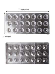 1件套透明PS巧克力模具，多种形状可选：心形、圆形、半球形、闪电形、方形、椭圆形、条形、菱形等。易脱模，耐热，适用于自制法式糕点、DIY巧克力、糖果烘焙、家庭及商业烘焙、节日、情人节、婚礼、生日派对、假日甜点和糖果。 - 彩色 - 查看 21