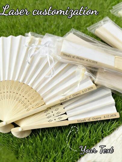 Customized Wedding Hand Fan, Personalized Wedding Candy Fan, Wholesale Engraved Bride Party Favors, Handmade Romantic Wedding Fan, Bridesmaid Gift