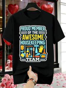 Miembro orgulloso: excelente camiseta de limpieza hecha de algodón de primera calidad, ajuste cómodo, estilo hip-hop callejero, cómoda, estampado gráfico único - Negro - Ver 2