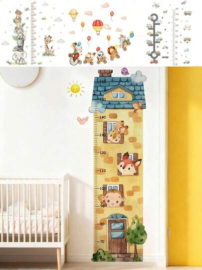1PC/2PCS- Wallpaper -[Car Animal Height Sticker]Boy Kids Room Decor Home Self-Adhesive Baby Nursery Decor Girl Decor Wallpaper Removable Wall Stickers For Personalized Gifts Wall Decor Living Room, Girls Bedroom, Window Stickers – Cute & Creative Wall Decor For Wall Art Kids Room Decor Bedroom Decor