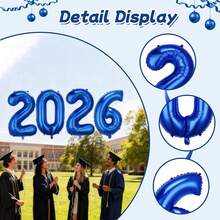 kumozawa 2026 气球 32 英寸 皇家蓝 2026 巨型铝箔气球 数字 2026 聚酯薄膜气球 适用于生日、婚礼、周年纪念、毕业派对、家庭办公室装饰 - 寶藍色 - 查看 2