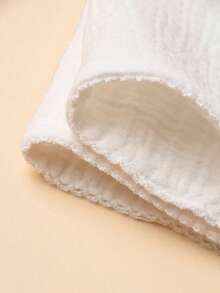 1pc Custom Embroidered Lace Trim Baby Handkerchief, Soft Absorbent Face Towel, Suitable For Boys And Girls, All Seasons