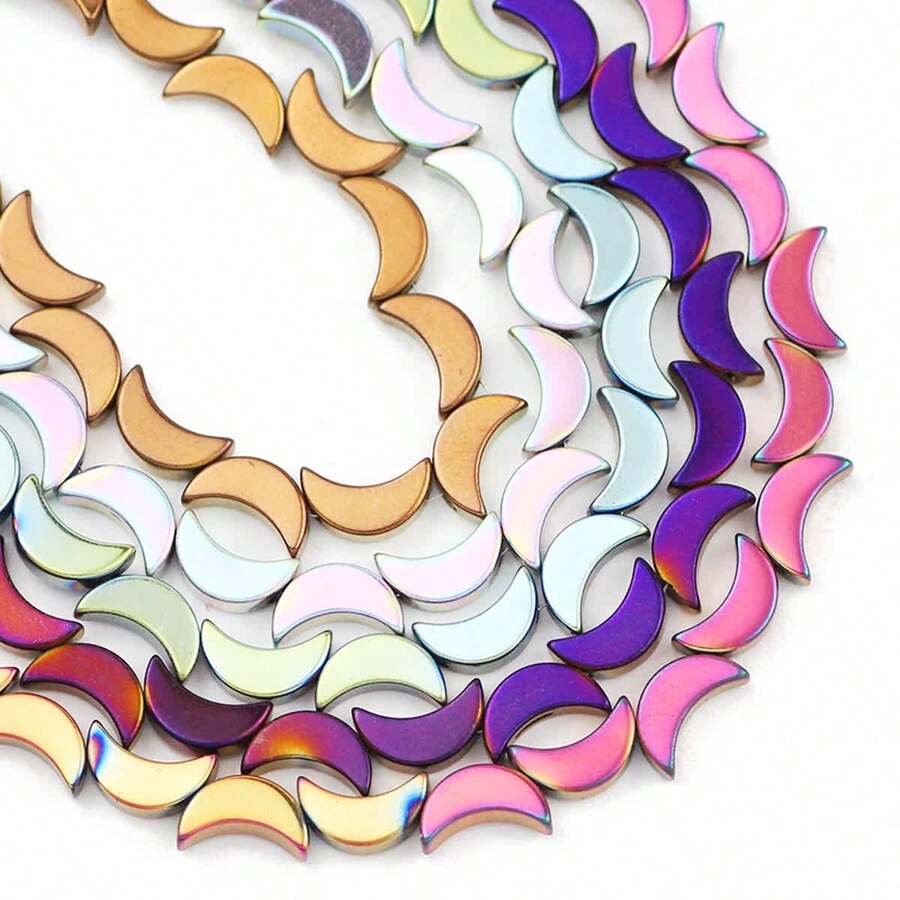 50 hạt đá mã não nhiều màu sắc hình trăng khuyết, dùng để làm trang sức DIY, đồ thủ công, quà tặng tình bạn, trang trí nhà cửa, phụ kiện nhỏ.