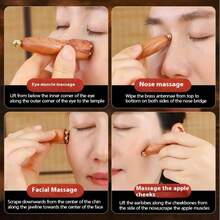1-10pcs Natural Sandalwood Copper Face Massager, Lotus Seed Shaped Eye Massager, Face Lifting & Firming Massager, Eye Cream Absorption Assistant - Multicolor - View 3