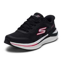 Skechers Men's Lace-Up Running Shoes, Cushioned Comfortable Casual Sports Sneakers, 221141-BKW - Black/white - View 3