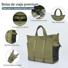 CY Travel Inspira Bolsa Tote para Laptop 15.6 Pulgadas Gran Capacidad Correa Desmontable para Bandolera Incluida Organizador Integrado Ideal para Trabajo Viajes Escuela y Uso Diario - VerdeMediano - Ver 6