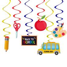 Set de 6 piezas Decoraciones colgantes en espiral para fiesta de regreso a clases para el hogar, la escuela, el aula, fiesta de regreso a clases - Multicolor - Ver 9