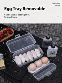 Camping Egg Storage Box, Refrigerator Egg Storage Box, Portable Egg Tray With Lid, Stackable Egg Storage Box, With Safety Lock, Shockproof, Transparent White, Kitchen Storage Box, Egg Storage Container, Designed To Meet Daily Household Storage Needs. Prevents Eggs From Deteriorating Due To Moisture, Easy To Carry And Use. - Multicolor - View 8