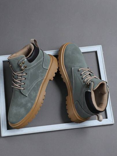 Fashion Casual Men's Flat Platform Shoes,Classic Stylish Men Sports Skate Shoes Lace-Up Running Shoes,Personalized Men Sneakers Street Casual Shoes