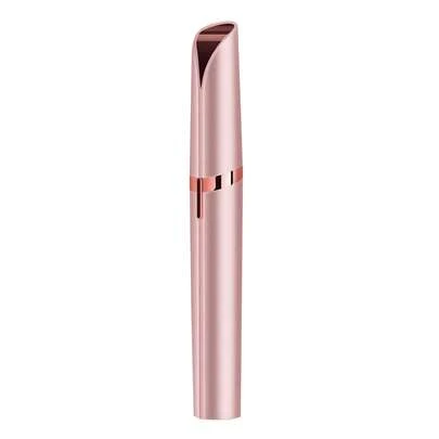 Portable Electric Eyebrow Trimmer With Precision Cutting Head: Facial Hair Remover For Women In Elegant Rose Gold