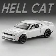 1辆2026新款1:32比例地狱猫肌肉车合金模型，带声光效果和音乐，逼真玩具车，适合男孩，可收藏，生日/圣诞节/万圣节礼物 - 彩色 - 查看 12