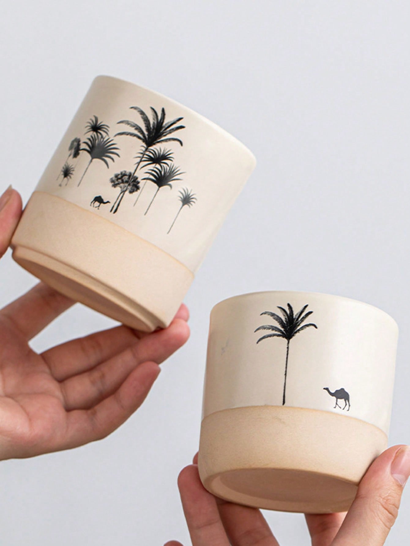 كوب قهوة سيراميك فينتاج من الشرق الأوسط مزخرف بطلا...