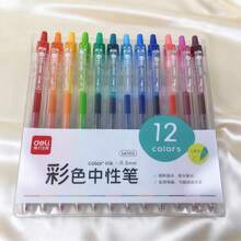 12pcs/Set Mixed Color Gel Pens, Classic Colors, Writing Pens, Drawing Markers, Pressurized Colored Pencils, Signature Pens, Suitable For Writing, Drawing, Office, Meeting, Note-Taking, Calligraphy, Highlighting, And School Supplies