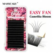 12盒 MASSCAKU 0.05mm 0.07mm 厚度半永久单根蚕丝睫毛嫁接，DD 卷度，8-12mm 混合长度，山茶花图案，自然轻盈，自动扇形睫毛托盘，适用于美睫沙龙、睫毛簇、单根睫毛、假睫毛等。 - DD - 查看 20