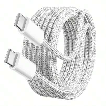 كابل بيانات من USB-C إلى USB-C يدعم بقوة 60 واط ويتوافق مع هواتف بمنفذ USB-C وسماعات البلوتوث، كما يدعم نقل الملفات بسرعة 480 ميجابت في الثانية. يتميز بتصميم مضفر من نايلون عالي الكثافة ويتوفر بثلاثة أطوال (3.3/6.6/10 أقدام) مناسب لاستخدامات متنوعة بما في ذلك المكتب والسيارة والخارج. يتوافق مع هواتف 17/16/15 وأجهزة iPad وهواتف S25/S24