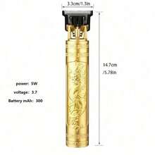 USB充电式多功能理发器，300mAh锂电池。小巧便捷，不锈钢刀片，刀片可水洗，配备4个修剪附件，纹理机身设计，底部隐藏式充电口，可精准修剪和造型，男女皆宜，适用于家庭和专业沙龙使用。 - 彩色 - 查看 4