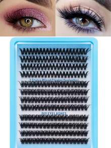 232pcs Segmented Individual Cluster False Eyelashes, Curled, Thick, Soft, Suitable For Women Party & Date, Easy To Use - D - View 1